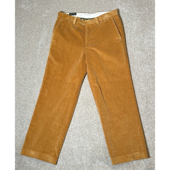 Brisbane Moss Orvis Corduroy Pants Mens Sz 32x27 VTG Tan Chinos Portugal - Picture 1 of 8